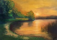 Faiza Bilgrami, Frozen in Time, 16 x 24 inches, Oil on Paper, Landscape Painting, AC-FZBLG-005